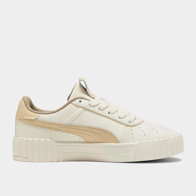 Puma Womens Carina 3.0 Luxe Sneakers Beige sold by Tekkie Town