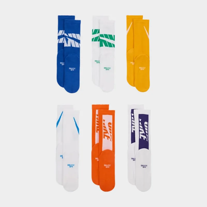 Nike Unisex 6 Pack Everyday Cushion Crew Socks Multi sold by Tekkie Town