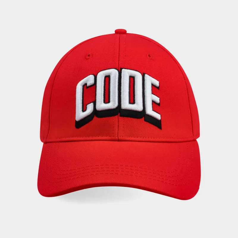 Code Unisex Cotton Twill Peak Cap Red sold by Tekkie Town