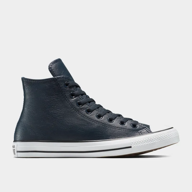 Converse Mens All Star Leather High Top Sneakers Blue sold by Tekkie Town