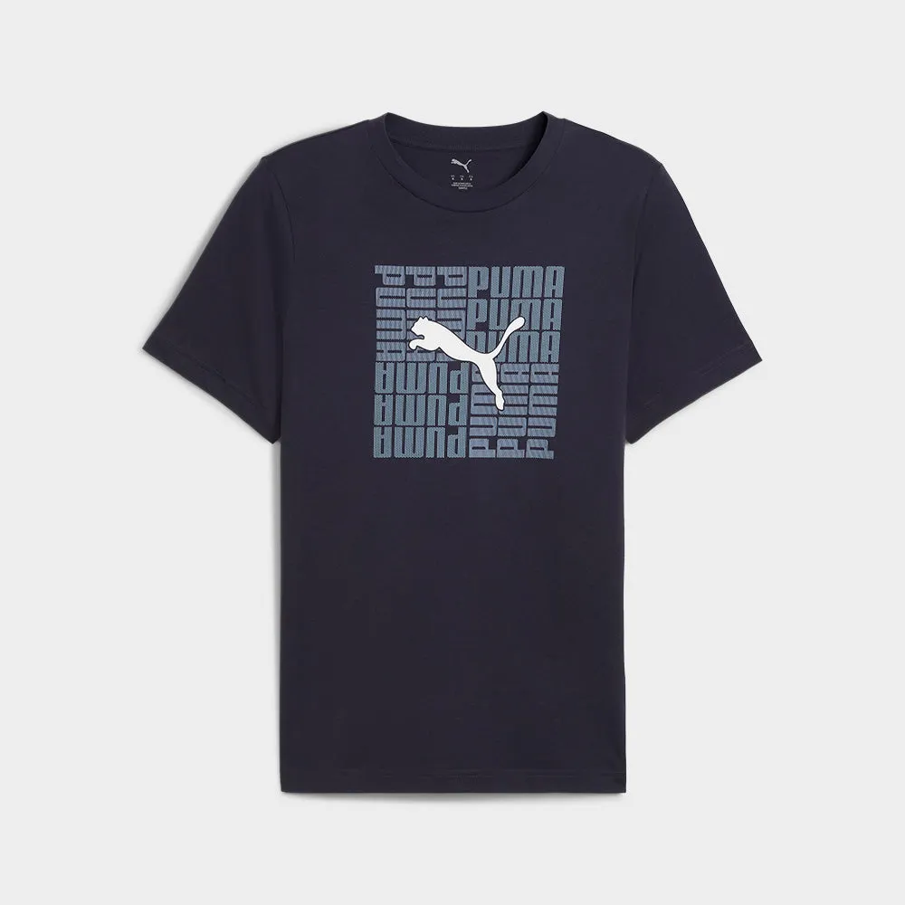 Puma Mens Graphic Box Tee Navy sold by Tekkie Town
