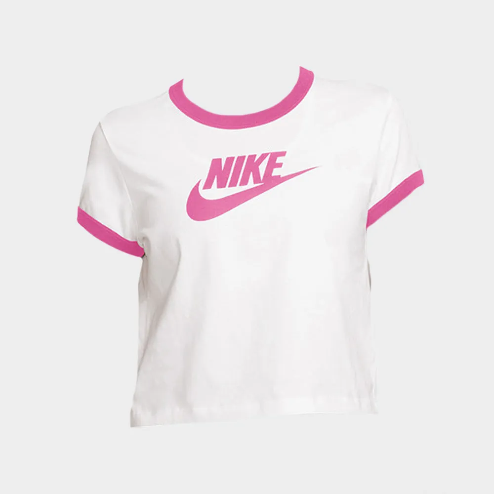 NIKE WOMENS Ringer Running Tee WHITE sold by Tekkie Town