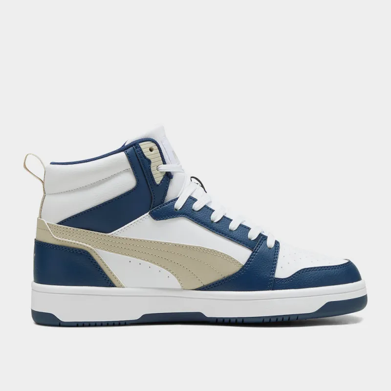 Puma Mens Rebound V6 Mid Sneakers Blue sold by Tekkie Town
