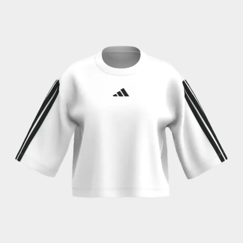 Adidas Womens 3 Strips Crop Tee White sold by Tekkie Town