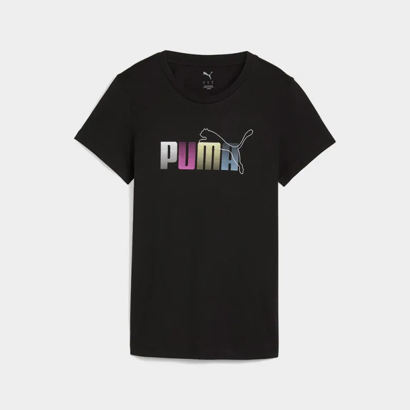 Puma Womens Graphic Stacked Tee Black sold by Tekkie Town