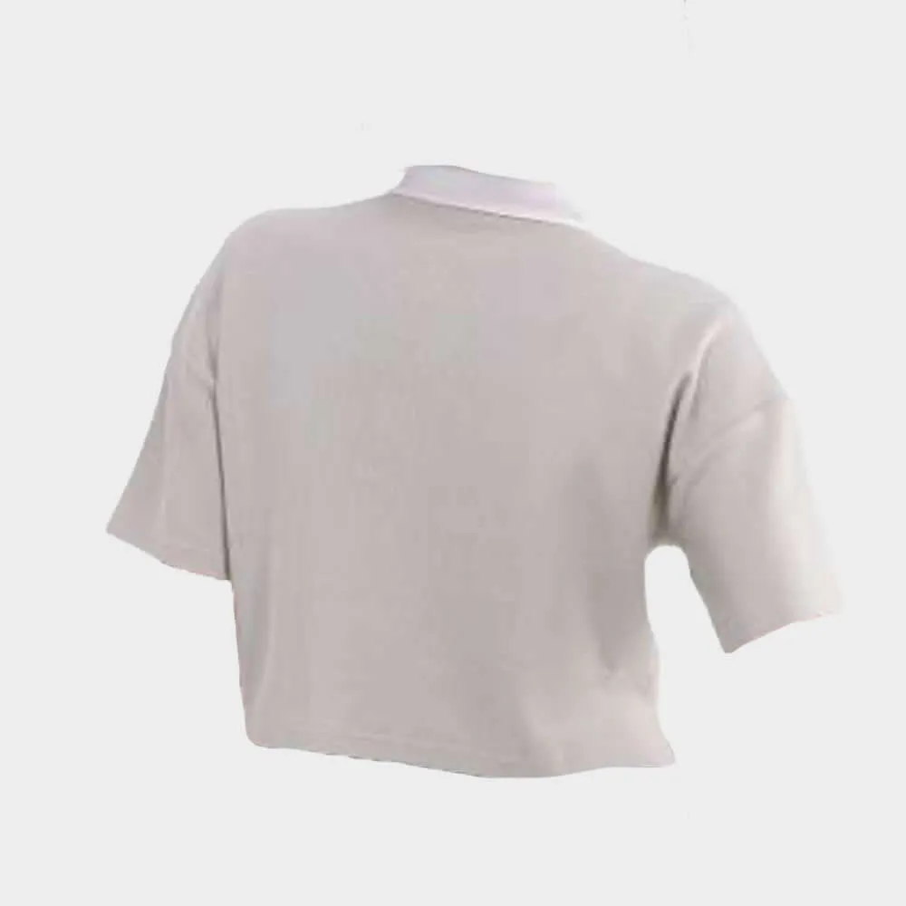 Adidas Womens Crop Polo Tee Beige sold by Tekkie Town product image thumbnail 2