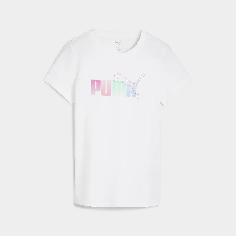 Puma Womens Graphic Stacked Tee White sold by Tekkie Town