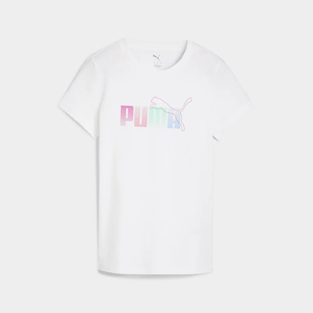 Puma Womens Graphic Stacked Tee White sold by Tekkie Town