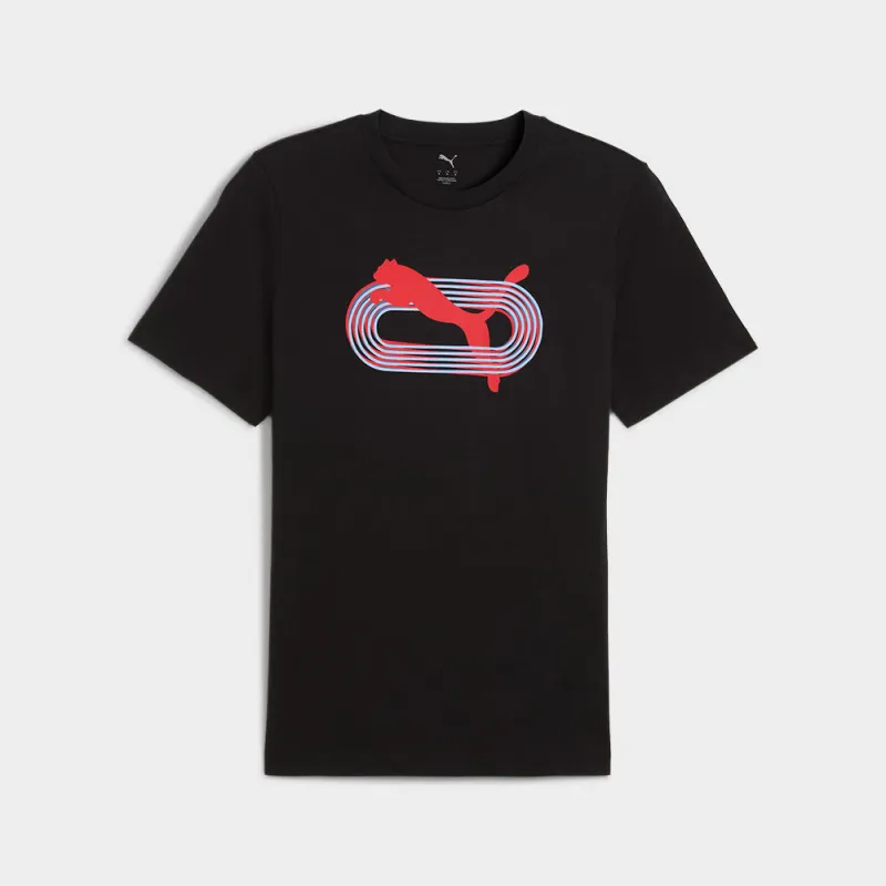 Puma Mens Graphic Circle Tee Black sold by Tekkie Town