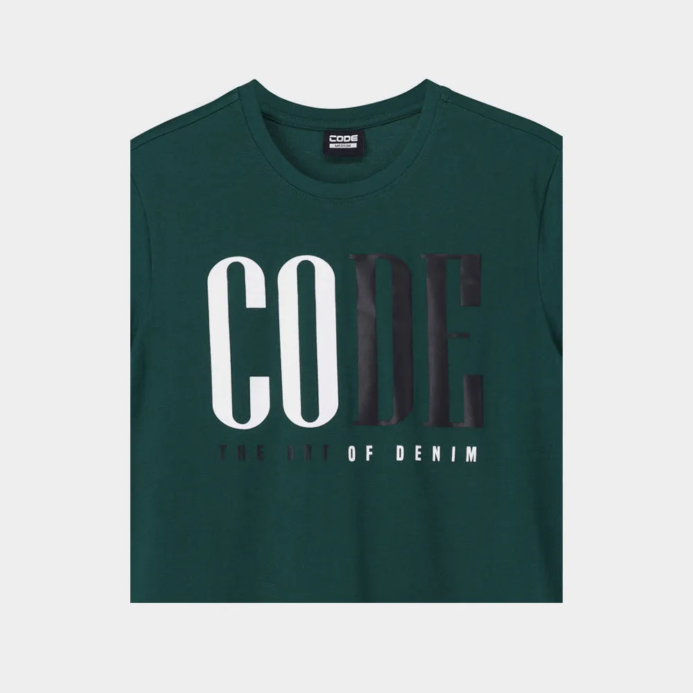 Code Mens Half Serif Graphic Tee Green sold by Tekkie Town product image thumbnail 2