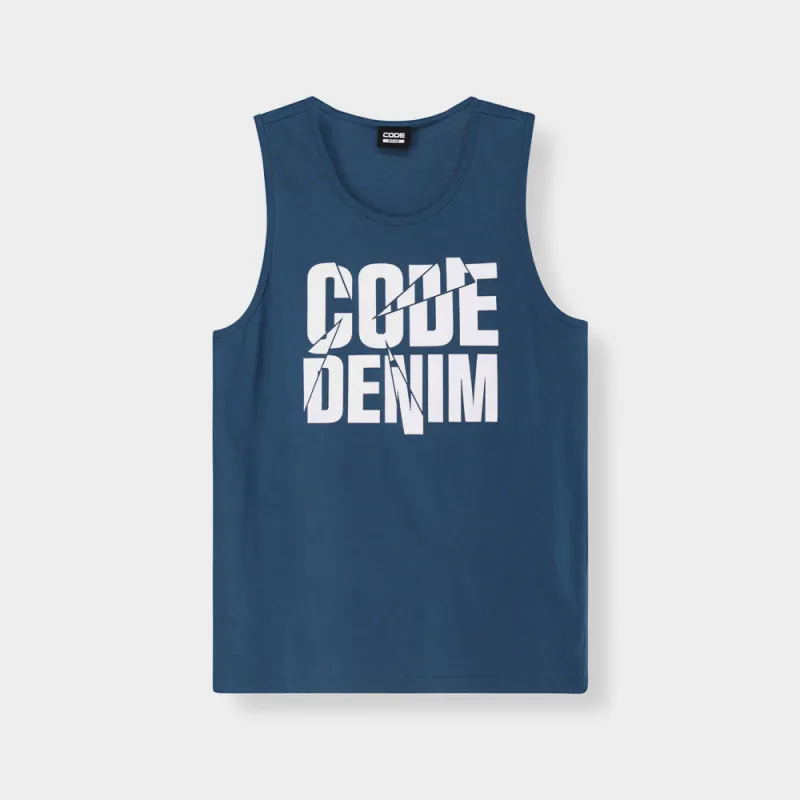 Code Mens Graphic Vest Blue sold by Tekkie Town