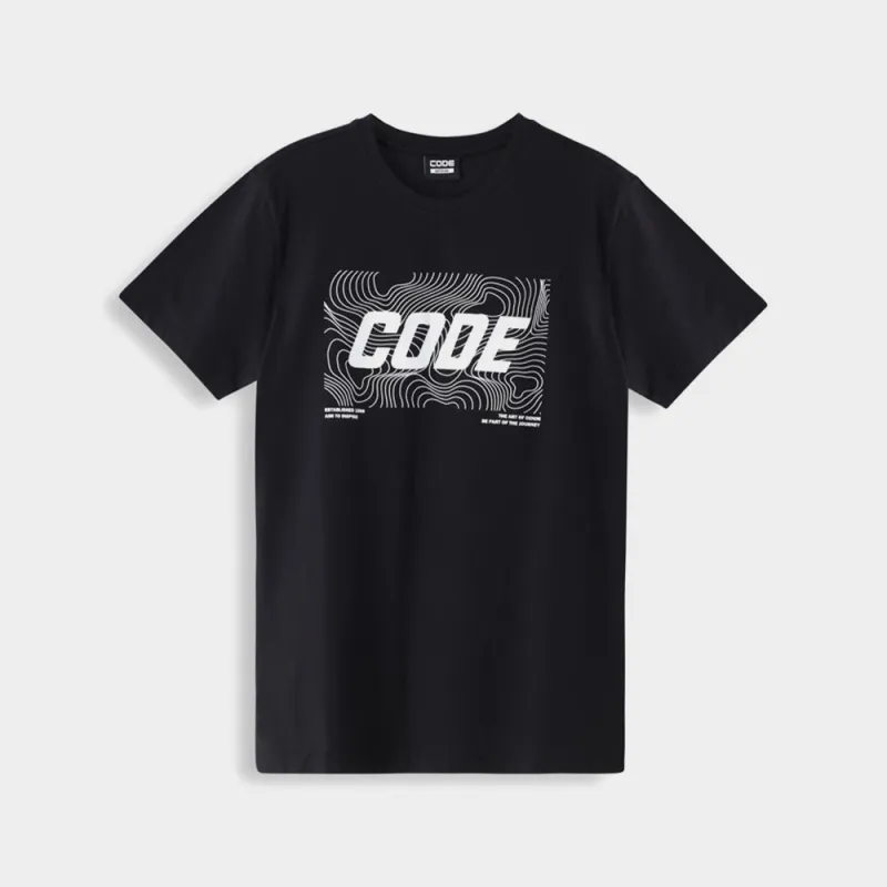 Code Mens Fine Line Glossy Tee Black made by Tekkie Town