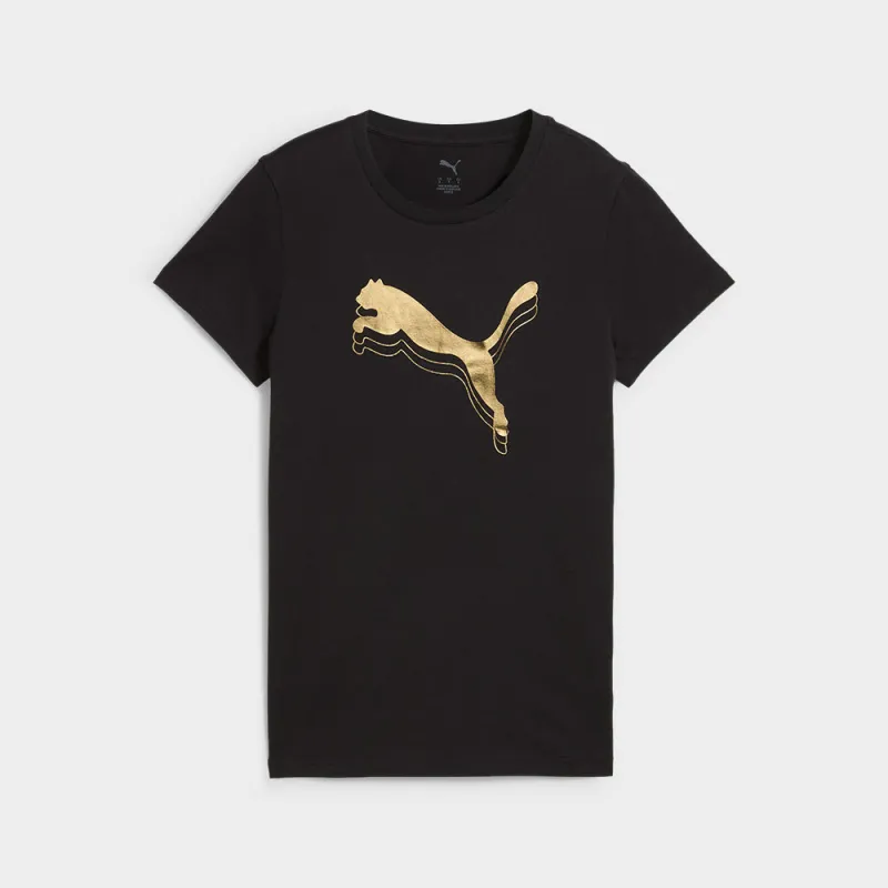 Puma Womens Essential Metallic Tee Black made by Puma