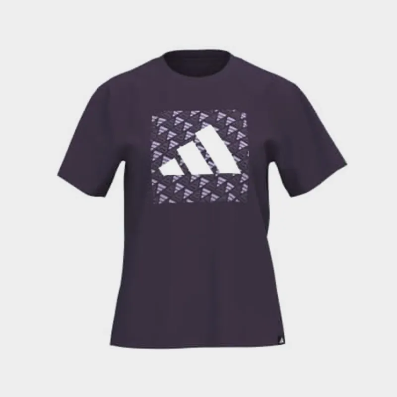 Adidas Womens Block Logo Tee Purple made by Adidas