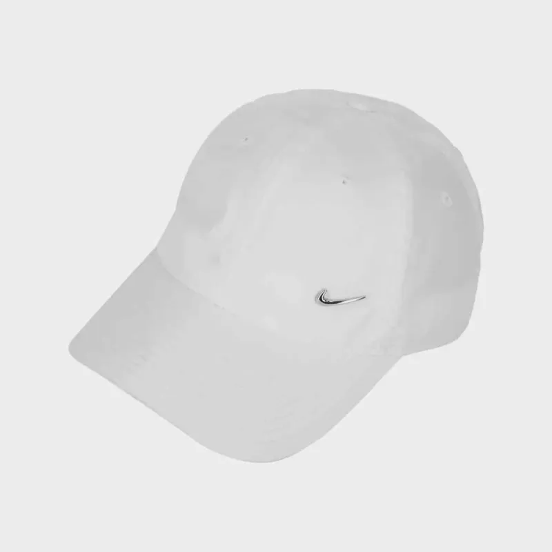 Nike Unisex Dri Fit Club Metal Swoosh Peak Cap White sold by Tekkie Town