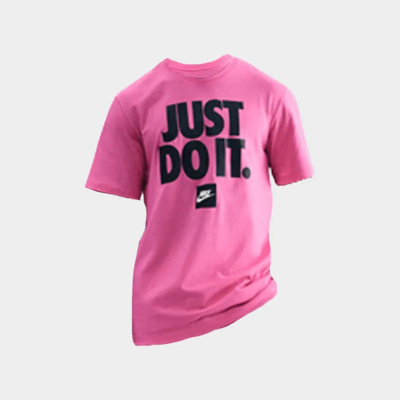 Nike Mens Just Do It Verbiage Tee Pink made by Nike