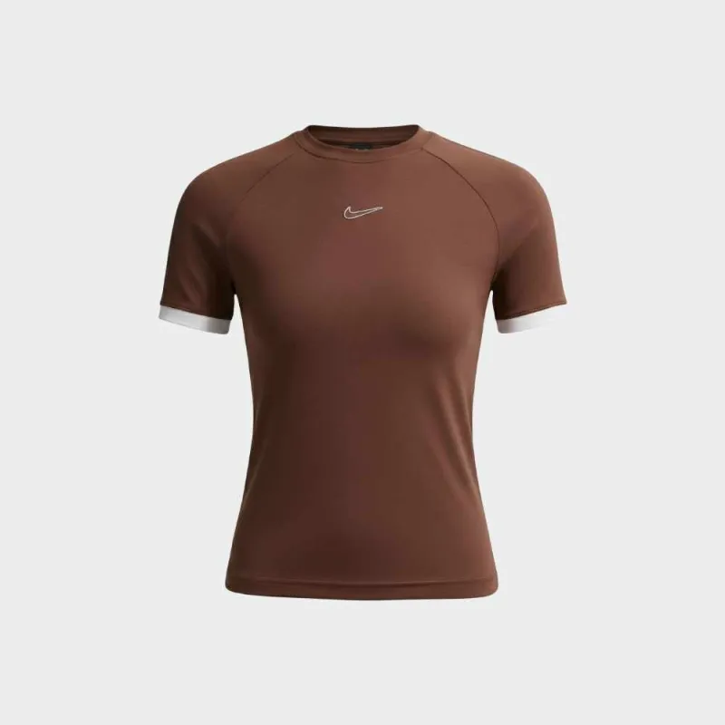 Nike Womens Essential Fitted Tee Brown made by Nike