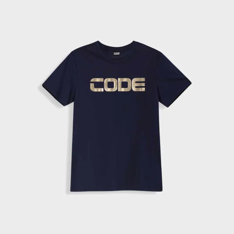 CODE MENS Foil Wordmark Graphic Tee BLUE made by Tekkie Town