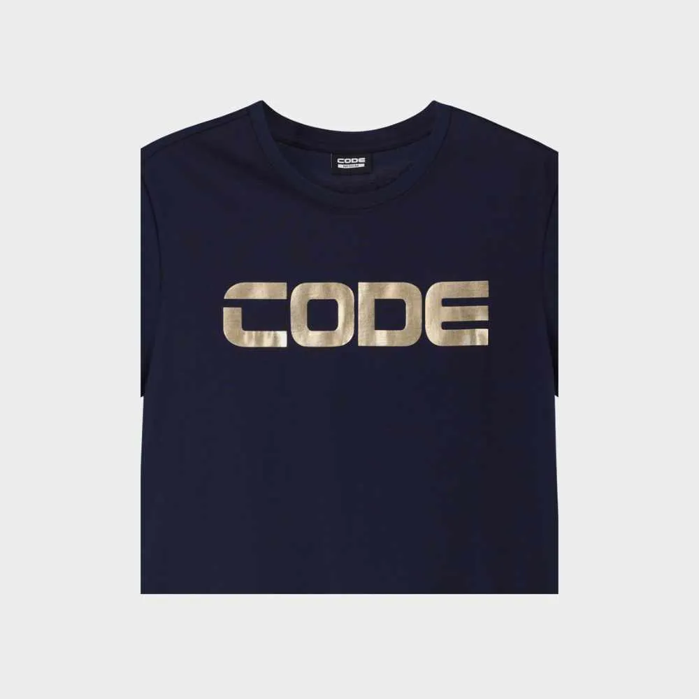 Code Mens Foil Wordmark Graphic Tee Blue sold by Tekkie Town product image thumbnail 2