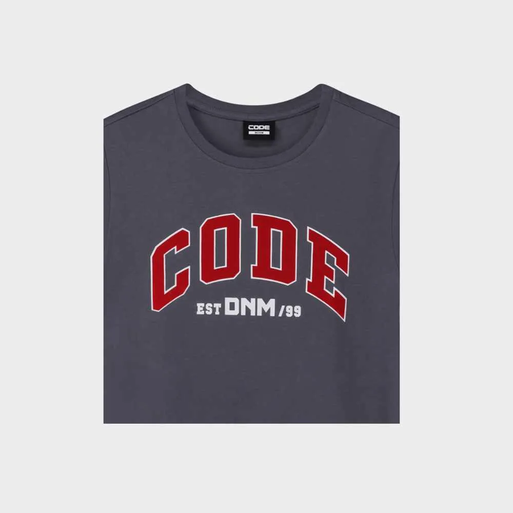 Code Mens Curved Flock Graphic Tee Grey sold by Tekkie Town product image thumbnail 2