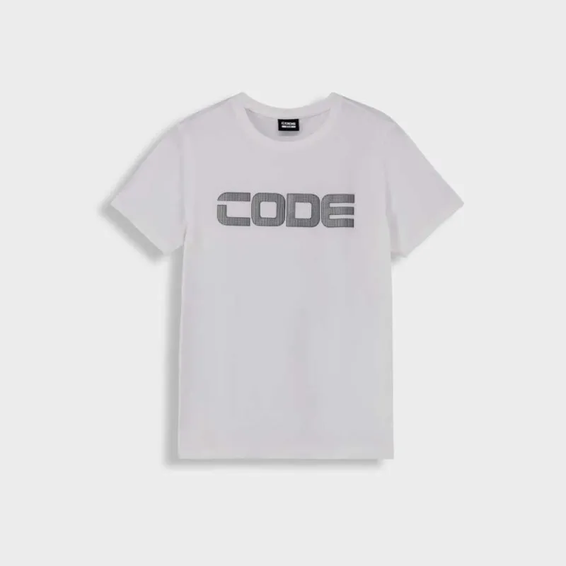 Code Mens Foil Grid Puff Graphic Tee White made by Tekkie Town