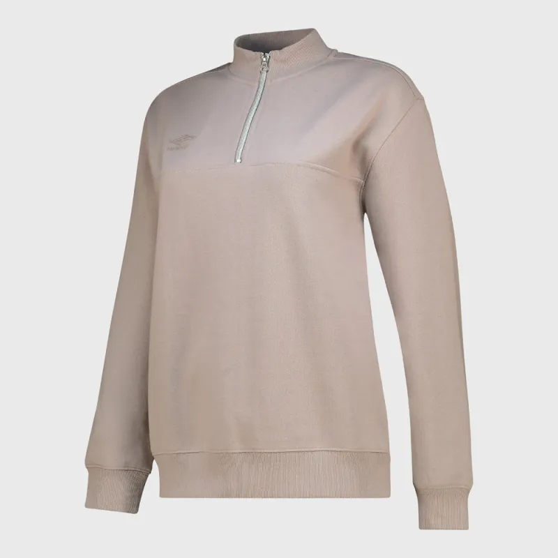 Umbro Womens Terra Quater Zip Top Brown made by Umbro
