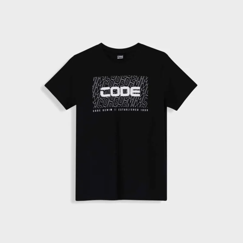 CODE MENS Outline Background Graphic Tee BLACK made by Tekkie Town