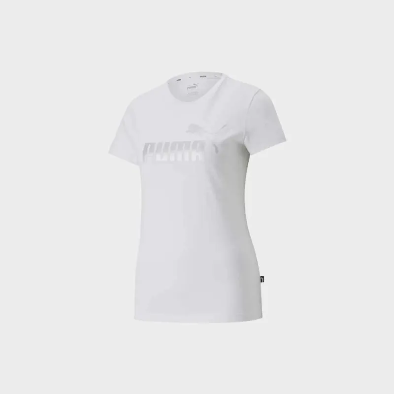 Puma Womens Essential Logo Lab Tee White made by Puma