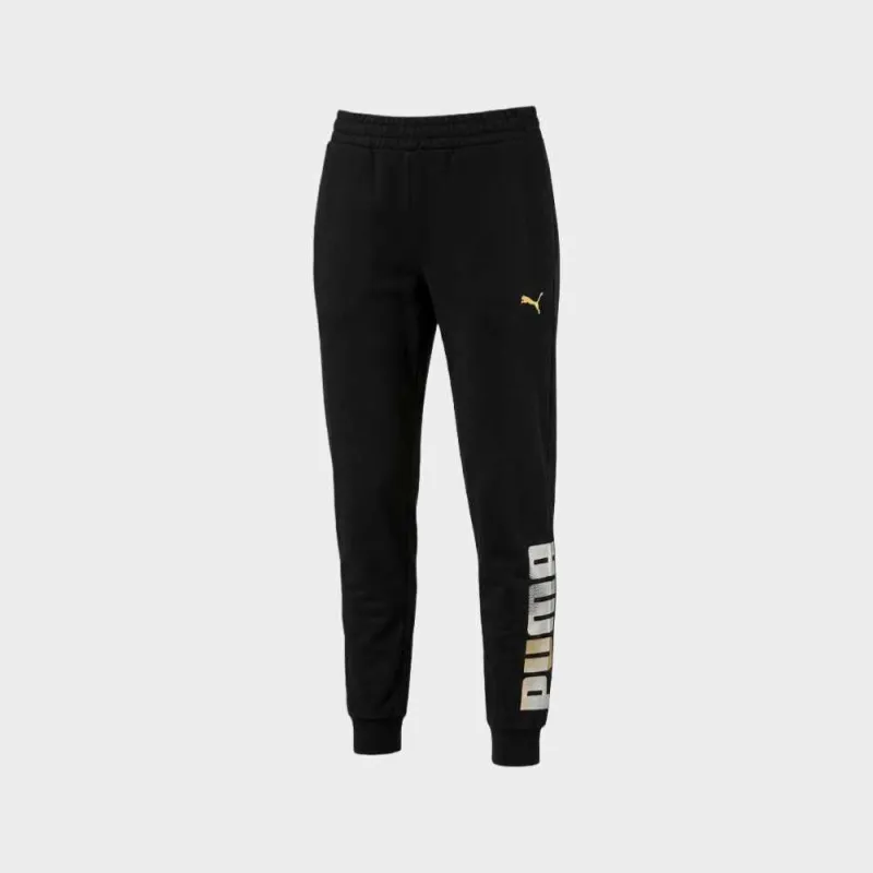 Puma Womens Essential Logo Metallic Track Pants Black made by Puma