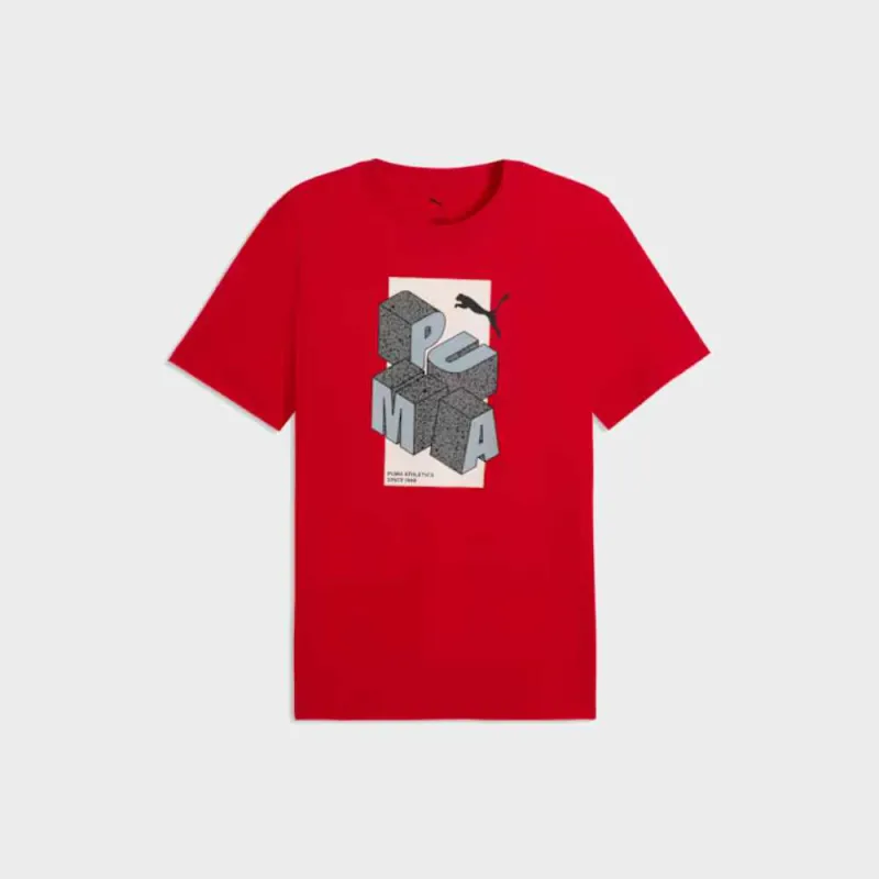 Puma Mens Graphic Tee Red made by Puma
