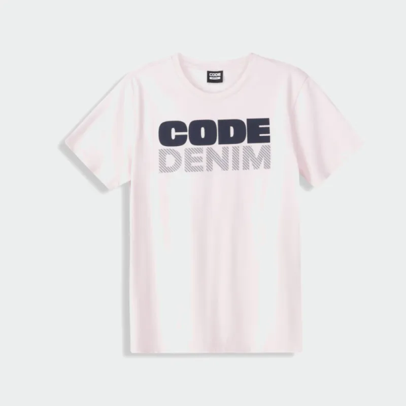 Code MENS Denim Logo Graphic Tee Pink made by Tekkie Town