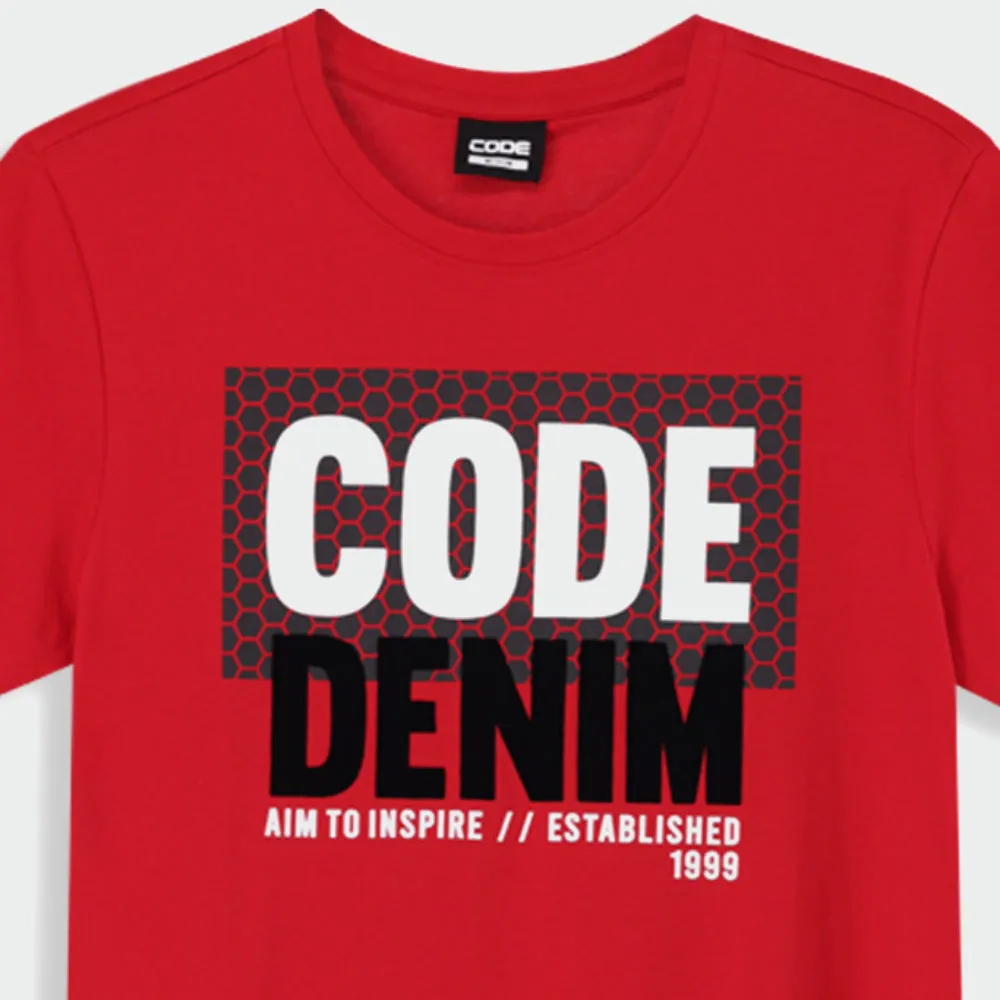 Code MENS Flock HoneyComb Block Graphic Tee Red sold by Tekkie Town product image thumbnail 2