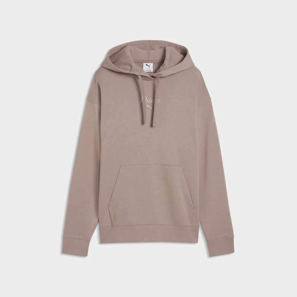 Puma Womens Essential Script Comfort Hoodie Brown sold by Tekkie Town