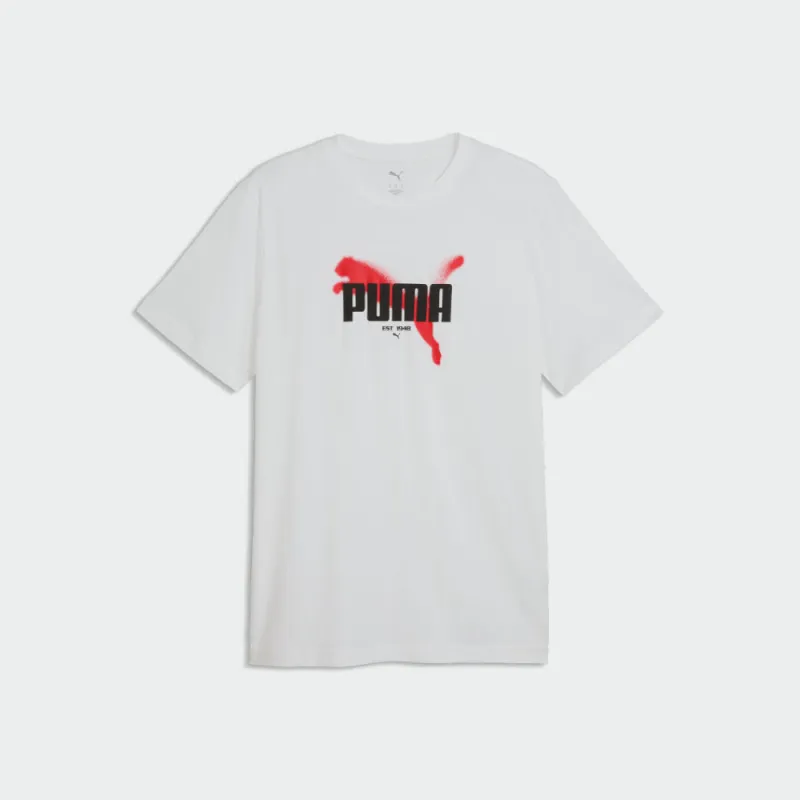 Puma Mens Graphics Puma Tee White made by Puma