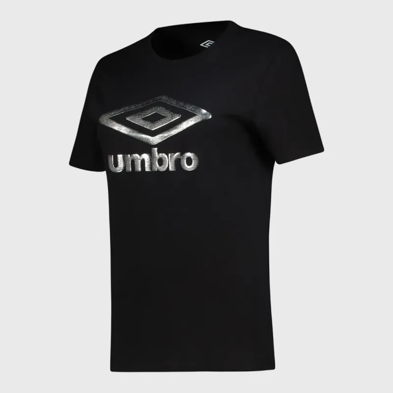 Umbro Womens Sophia Crushed Logo Tee Black/Silver _ 173037 _ Black sold by Tekkie Town
