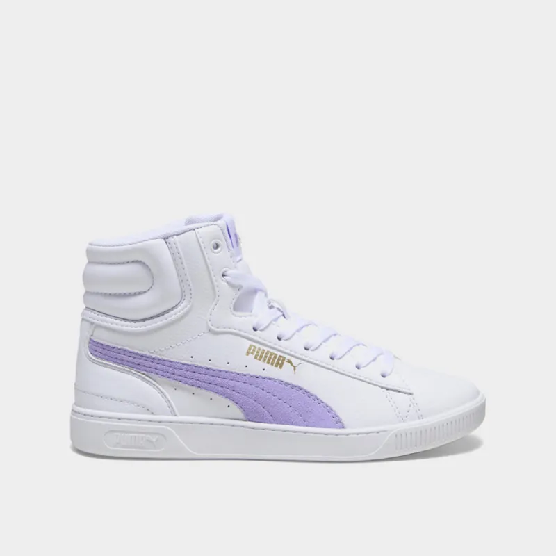 Puma Girls Vikky V3 Mid Sneaker White/Violet _ 174088 _ White sold by Tekkie Town