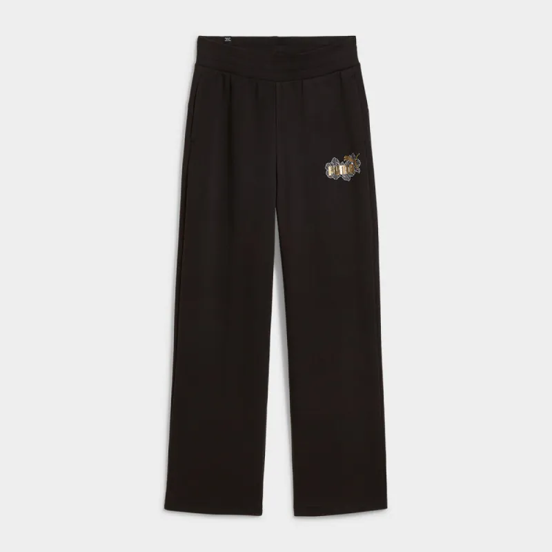 Puma Womens Ess+ Class Act Pants Black/Gold _ 182008 _ Black sold by Tekkie Town