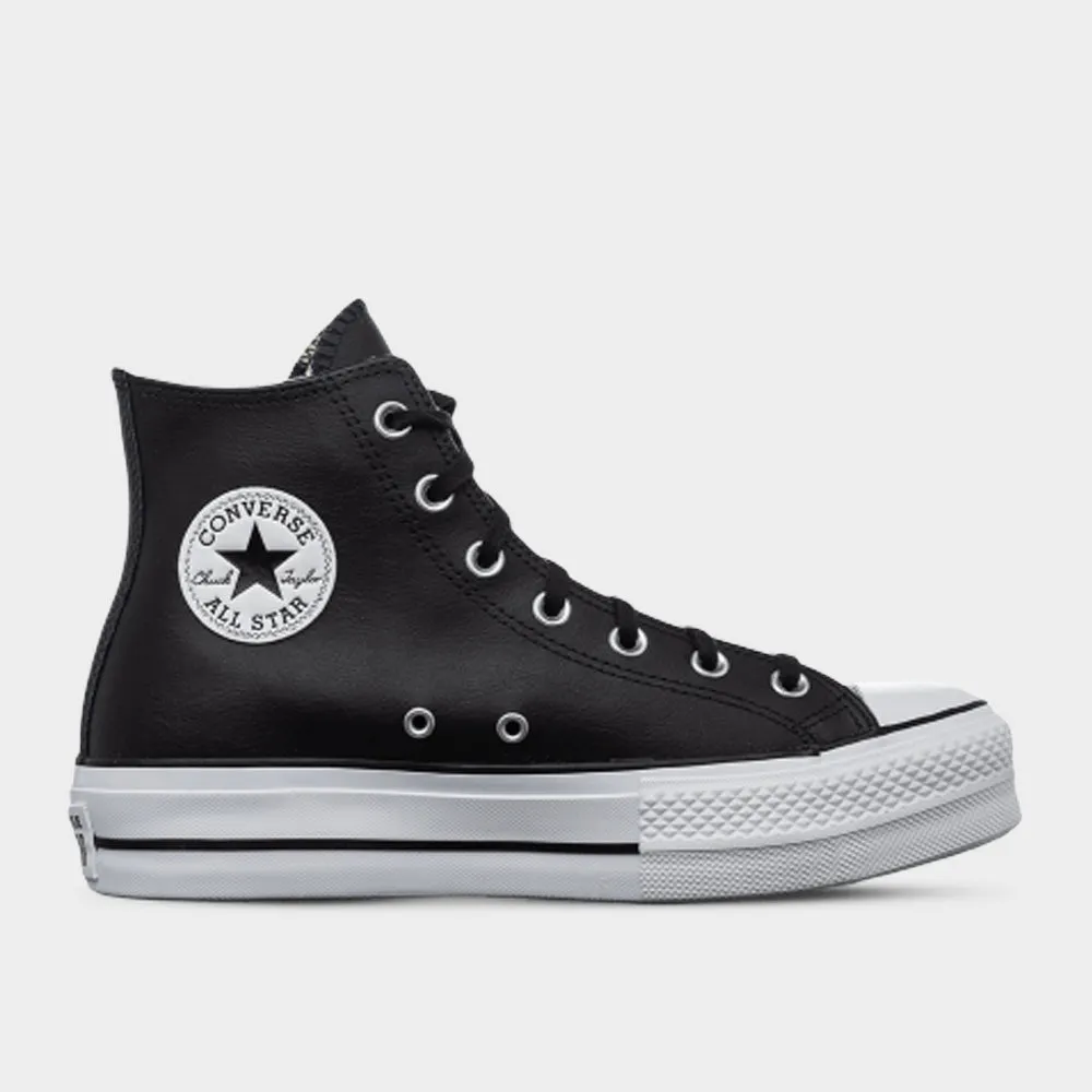Converse Womens Chuck Taylor All Star Leather Platform High Top sneakers Black sold by Tekkie Town