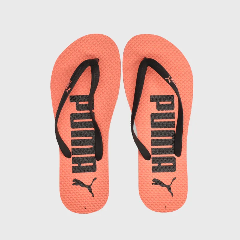 Puma Womens First Flip Hibiscus ZADP Thongs Orange/Black _ 173213 _ Orange sold by Tekkie Town