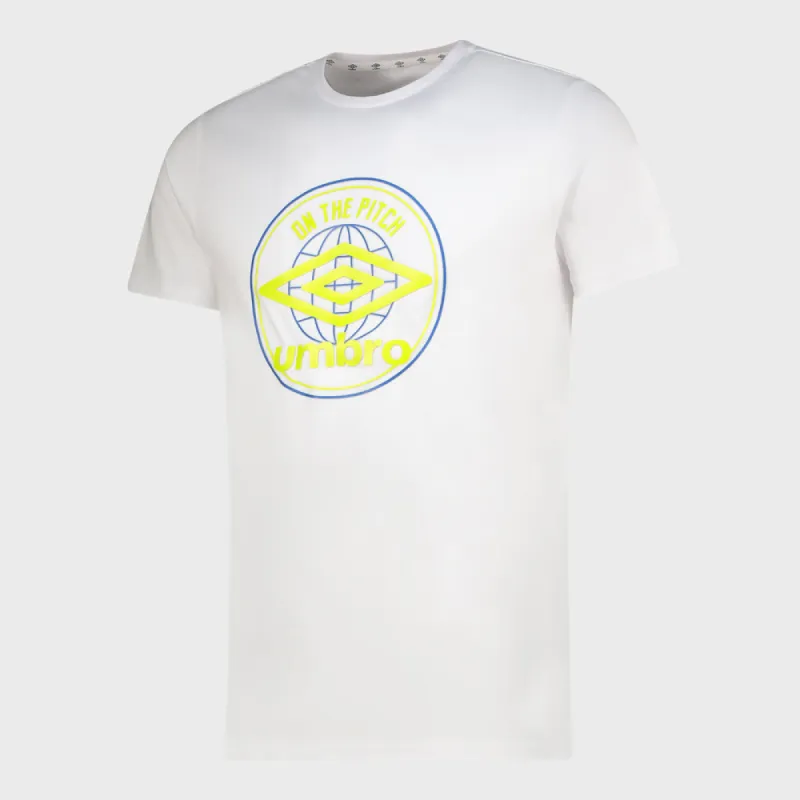 Umbro Mens Kane Graphic Tee White/Yellow _ 180358 _ White sold by Tekkie Town