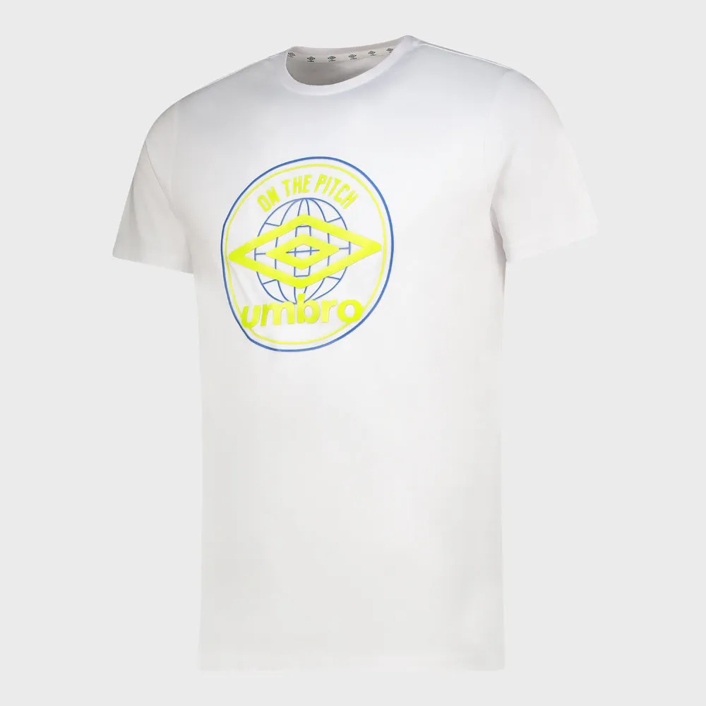 Umbro Mens Kane Graphic Tee White/Yellow _ 180358 _ White sold by Tekkie Town