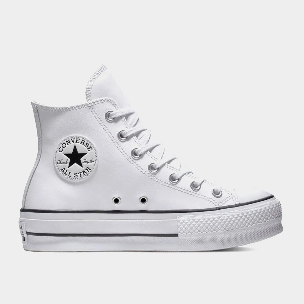 Converse Womens All Star Leather Platform High Top Sneakers White sold by Tekkie Town