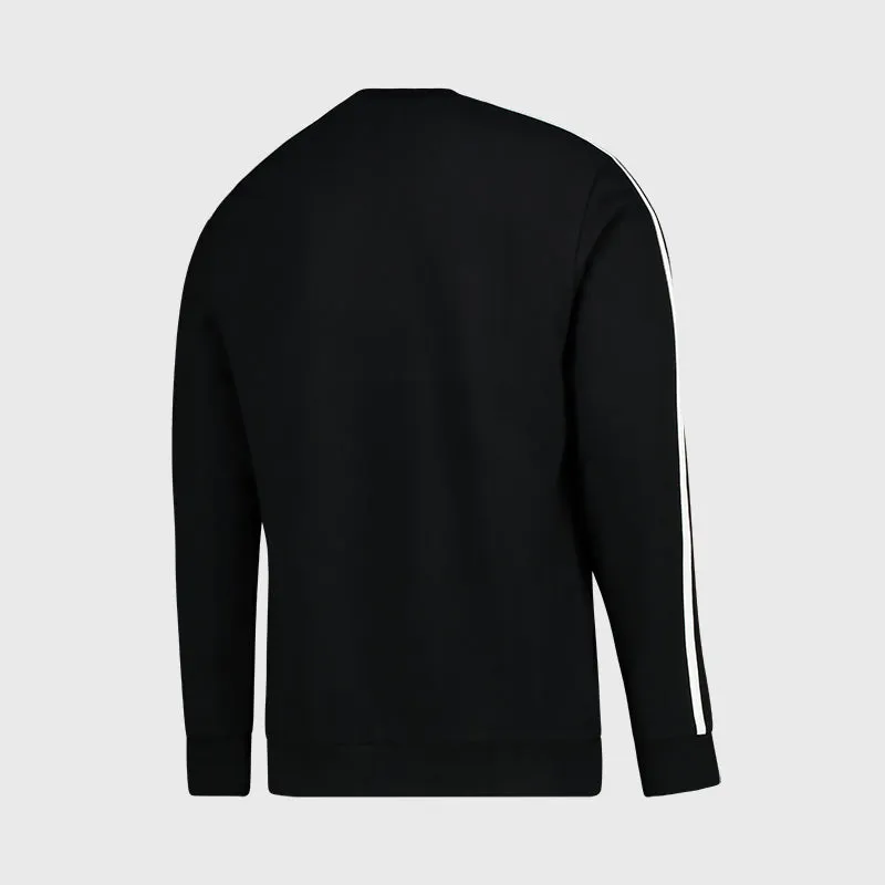 Adidas Mens 3 Stripes French Terry Sweatshirt Black/White _ 171255 _ Black sold by Tekkie Town product image thumbnail 3