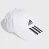 Adidas Unisex 3 Stripe 6 Panel Cotton Cap White/Black _ 166426 _ White sold by Tekkie Town