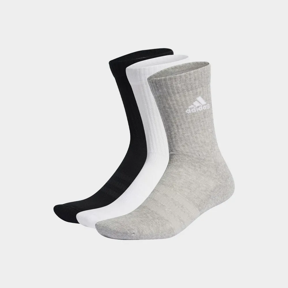 Adidas Unisex 3 Pack Cushioned Crew Socks Black/White/Grey _ 171311 _ Black sold by Tekkie Town product image thumbnail 2