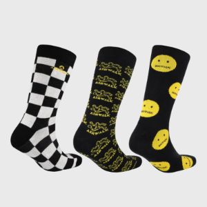 Airwalk 3 Pack Checkerboard Crew Sock Black sold by Tekkie Town