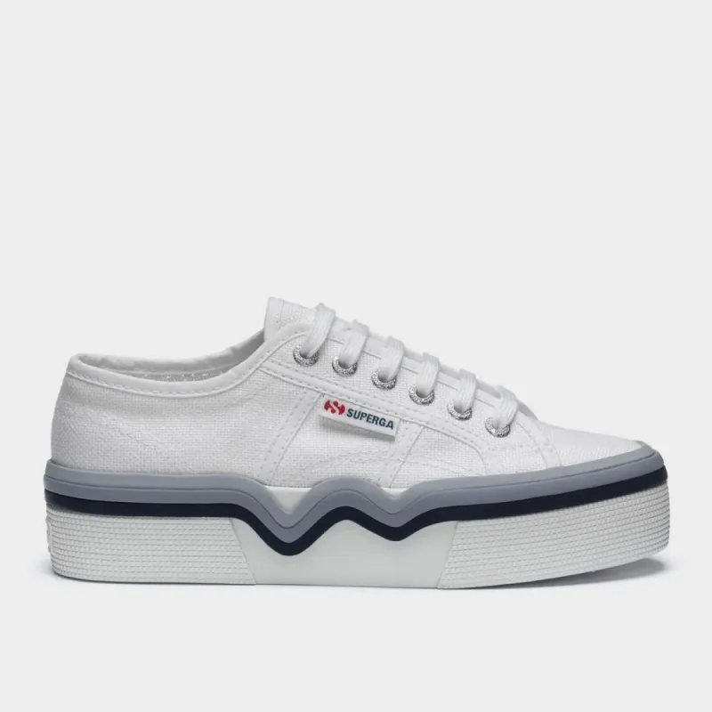Superga Womens Canvas 2740 Liquify Stripes _ 180705 _ White sold by Tekkie Town