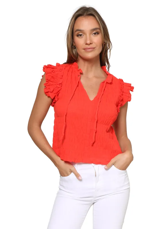 Margot Ruffled Top sold by Mixology