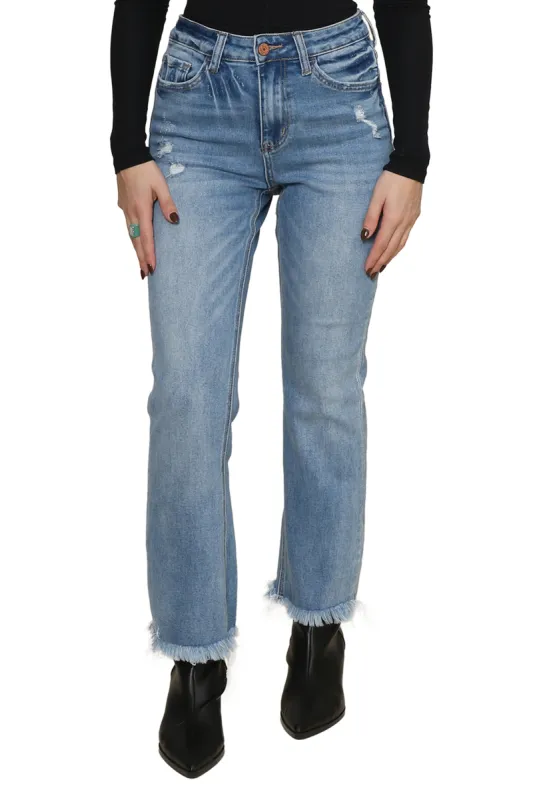 Amber High Rise Kick Flare sold by Mixology