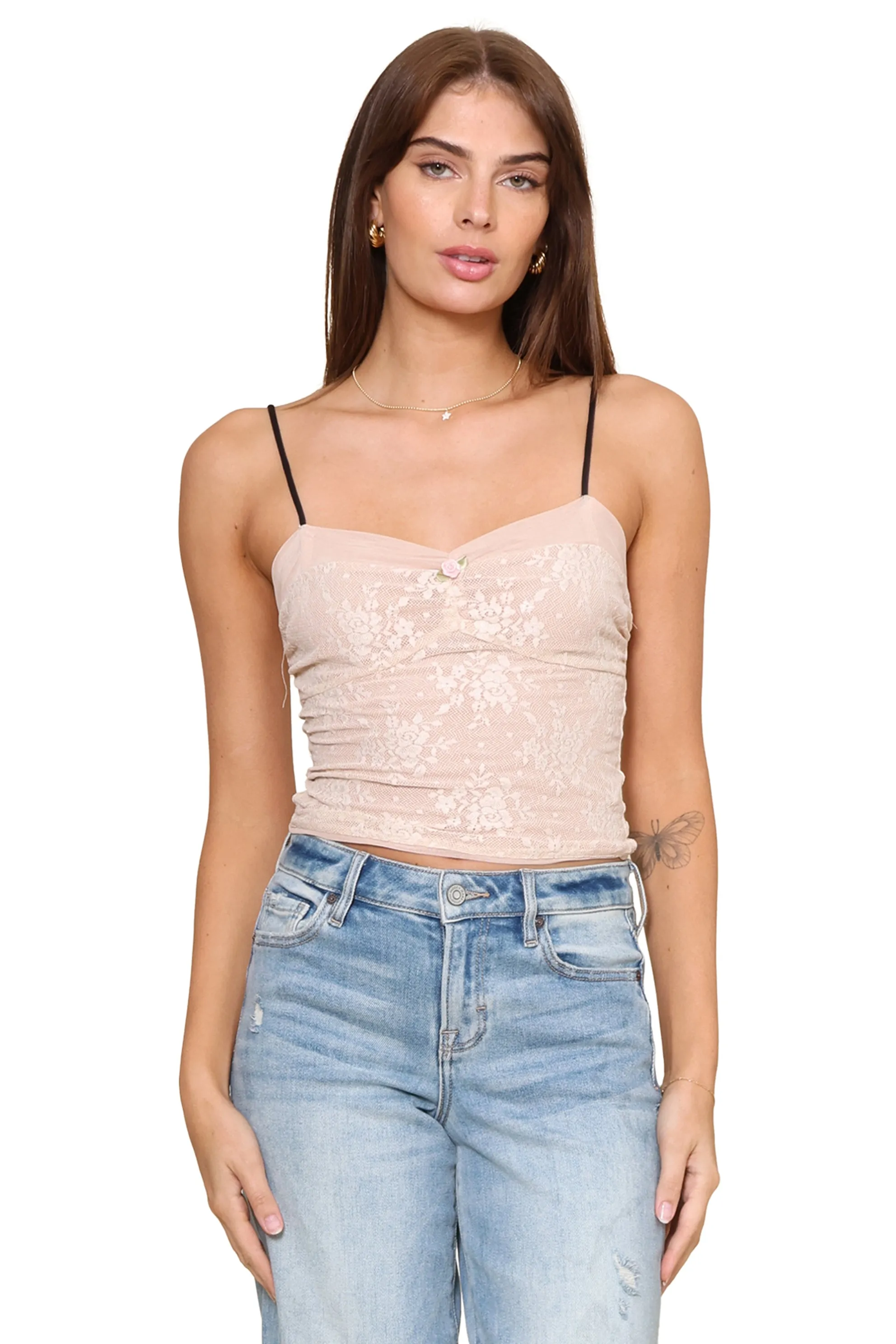 Krissy Lace Crop Top sold by Mixology
